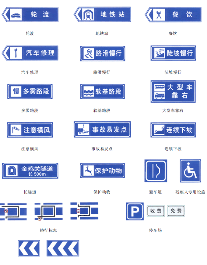 各种交通标志大全图解大图清晰版（最全的图解交通标志大全）(17)