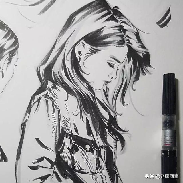 人物速写作品集适合临摹的速写图（靠速写就能时尚）(17)