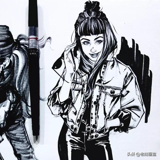 人物速写作品集适合临摹的速写图（靠速写就能时尚）(24)