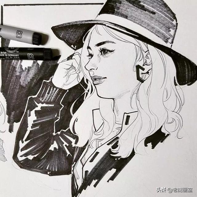 人物速写作品集适合临摹的速写图（靠速写就能时尚）(16)
