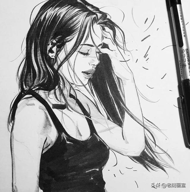 人物速写作品集适合临摹的速写图（靠速写就能时尚）(15)