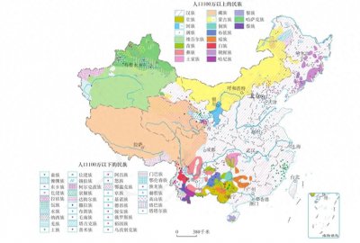 ​我国56个民族分布图