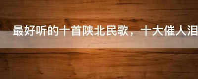 ​最好听的十首陕北民歌，十大催人泪下陕北民歌