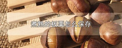 ​板栗煮熟后如何保存 板栗炒熟了怎么保存