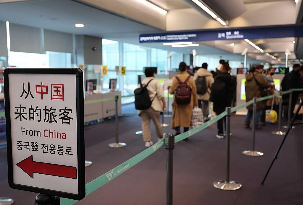 1月6日，韩国仁川机场设置中国入境旅客专用通道。