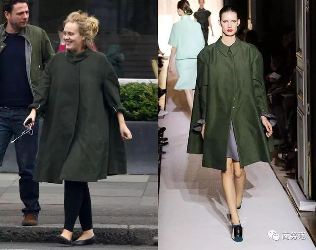 这件拼色斗篷来自Stella McCartney，底下搭的是香奈儿的Slingback双色高跟鞋。