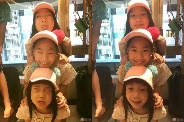 小S徐熙悌3个女儿正面照曝光，搞怪嘟嘴卖萌，画风异样！