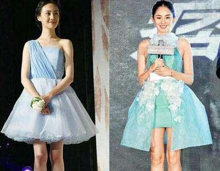 郑爽和古力娜扎同穿羽绒服，两人的身材不在一个档次