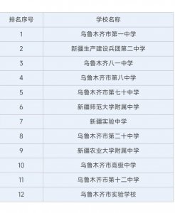 ​乌鲁木齐高中排名榜单来了