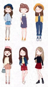 ​40个可爱女孩手绘简笔画分享，喜欢手帐和想学画画的小仙女收藏！