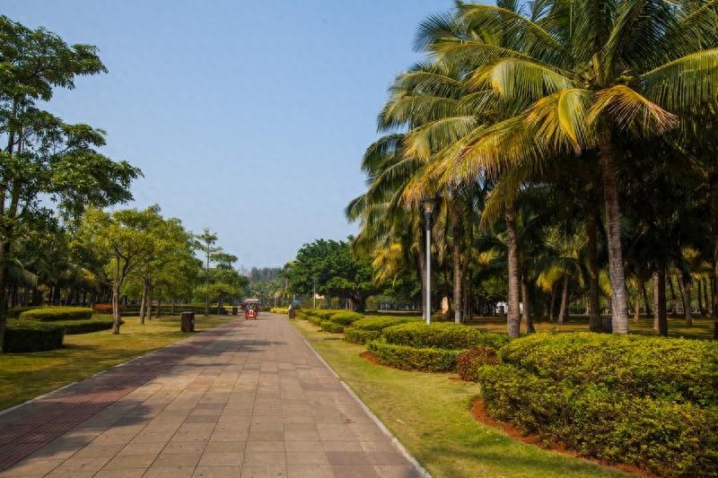 万绿园，海口市最大的开放性热带海滨生态园林风景区