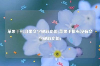​苹果手机自带文字提取功能(苹果手机有没有文字提取功能)