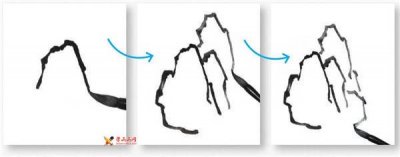 ​山水画基础技法：山石的画法及皴法详解