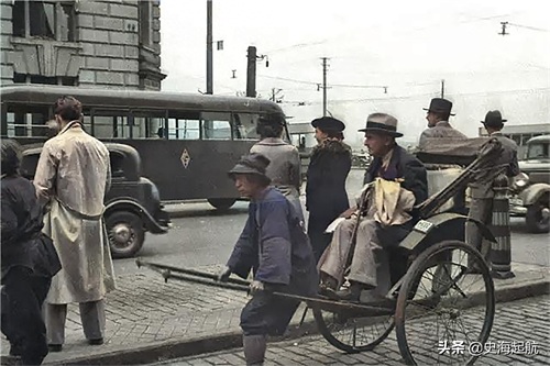 民国时的重要客运工具——黄包车,老照片带你看看老上海的黄包车