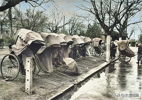 民国时的重要客运工具——黄包车,老照片带你看看老上海的黄包车