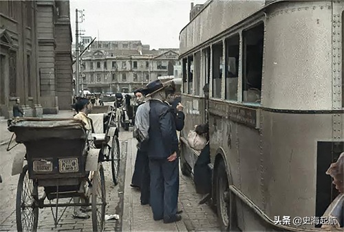民国时的重要客运工具——黄包车,老照片带你看看老上海的黄包车